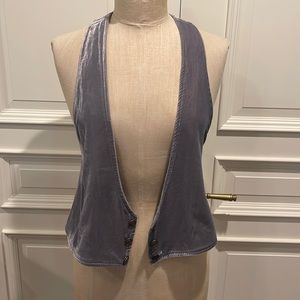 Free People XS silver/purple velvet vest